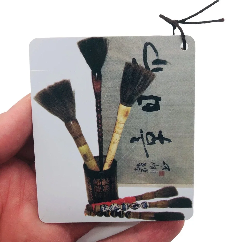 Vintage Chinese Calligraphy Brush Bone Horsehair Engraved 13